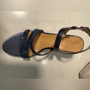 Naturalizer Black and Blue Strappy Heels